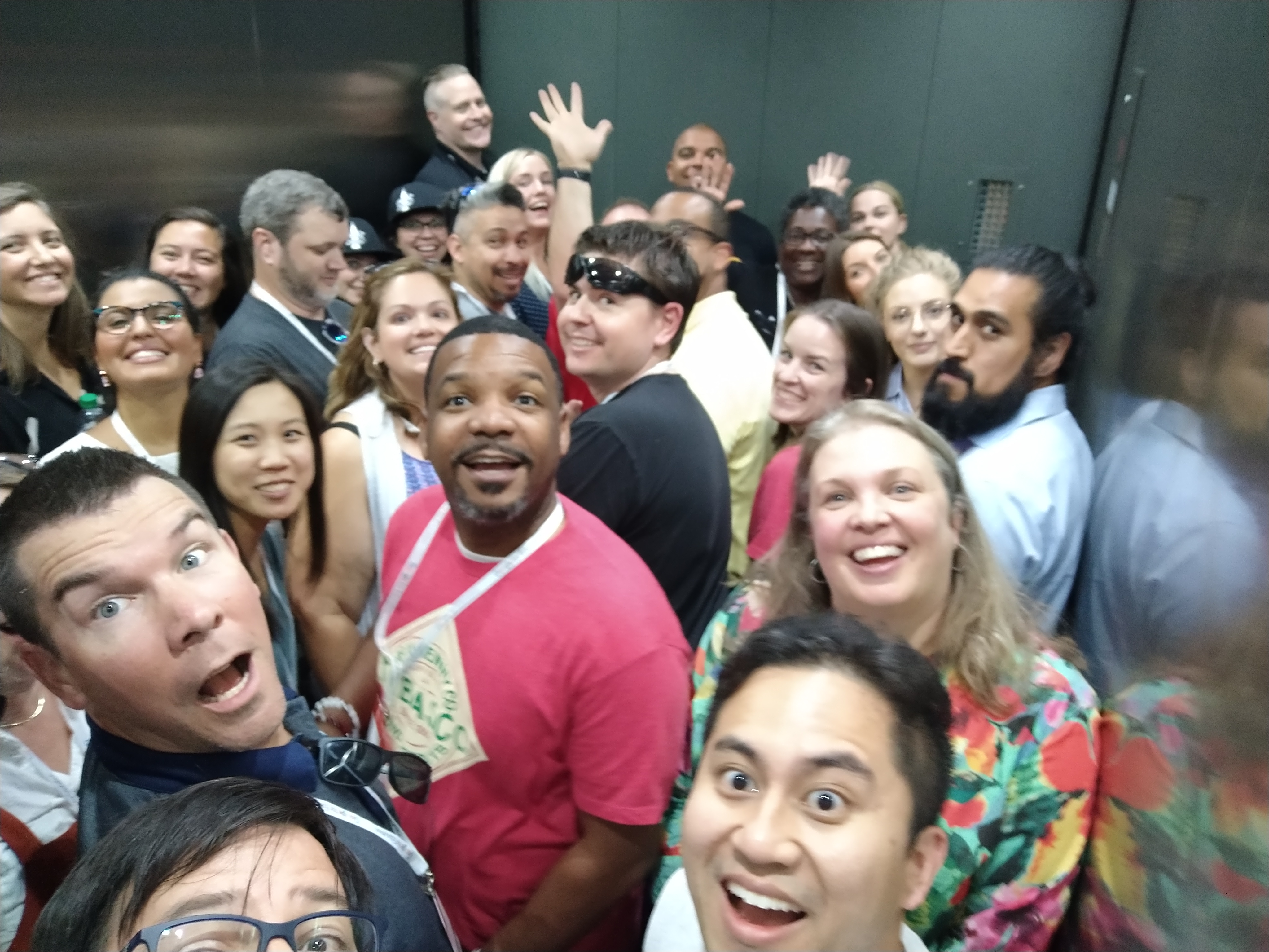 A community group sharing a joyful group photo